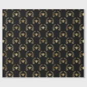 Elegant Black Gold Shimmer Bee Wreatday Cadeaupapier (Vlak)