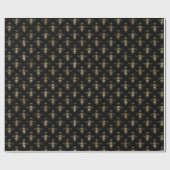 Elegant Black Gold Shimmer Bumble Bee Birthday Cadeaupapier (Vlak)