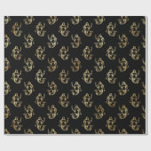 Elegant Black Gold Shimmer Mermaid Birthday Cadeaupapier (Vlak)