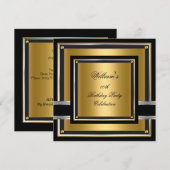 Elegant Black Gold Silver Birthday Party Mannen jo Kaart (Voorkant / Achterkant)