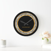 Elegant Black Gold Silver Foil op maat gemaakt Grote Klok (Huis)