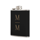 Elegant Black Gold Simple Classic Monogram Flastic Heupfles (Links)