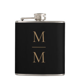 Elegant Black Gold Simple Classic Monogram Flastic Heupfles