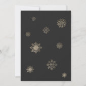 Elegant Black Gold Snowflake Christmas Party Kaart (Achterkant)