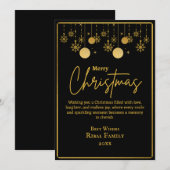 Elegant Black & Gold Snowflake Merry Christmas  Feestdagenkaart (Voorkant / Achterkant)