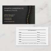 Elegant Black & Gold Spine Chiro Appointard Visitekaartje (Voorkant / Achterkant)