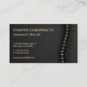 Elegant Black & Gold Spine Chiro Appointard Visitekaartje (Voorkant)