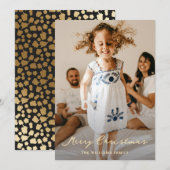 Elegant Black Gold Stars Script FotoKerstmis Feestdagenkaart (Voorkant / Achterkant)