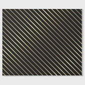 Elegant Black Gold Striged Glamoureus Shiny Design Cadeaupapier (Vlak)
