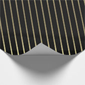 Elegant Black Gold Striged Glamoureus Shiny Design Cadeaupapier (Hoek)