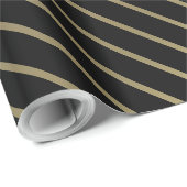 Elegant Black Gold Striged Glamoureus Shiny Design Cadeaupapier (Rol Hoek)