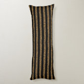 Elegant Black Gold Stripe Chic Pattern Lichaamskussen (Achterkant (Verticaal))
