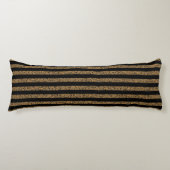 Elegant Black Gold Stripe Chic Pattern Lichaamskussen (Voorkant)