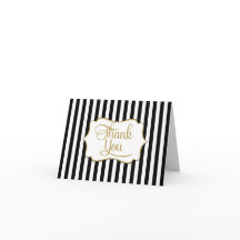 Elegant Black Gold Stripe Hartelijk dank