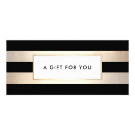 Elegant Black Gold Striped Spa Cadeaubon Reclamekaart