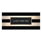 Elegant Black Gold Striped Spa Cadeaubon Reclamekaart (Voorkant)