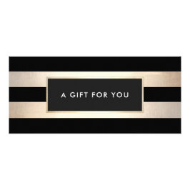 Elegant Black Gold Striped Spa Cadeaubon Reclamekaart