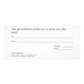 Elegant Black Gold Striped Spa Cadeaubon Reclamekaart (Achterkant)