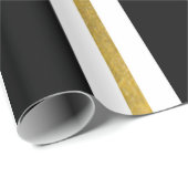 Elegant Black & Gold Stripes Cadeaupapier (Rol Hoek)
