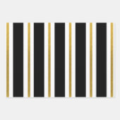 Elegant Black & Gold Stripes Inpakpapier Vel (Voorkant 2)