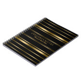 Elegant Black & Gold Stripes Patroon 3 Notitieboek (Linkerzijde)