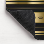 Elegant Black & Gold Stripes Patroon Muismat (Hoek)