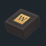 Elegant Black Gold Stylish Monogram Initiaal Scrip Premium Bewaar Doosje<br><div class="desc">Elegant Black Gold Stylish Monogram Initiaal Script Gift Box. Biedt een luxe zwarte en gouddiamantpatroon achtergrond.</div>