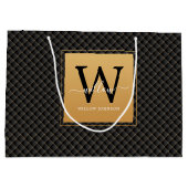 Elegant Black Gold Stylish Monogram Script Groot Cadeauzakje (Achterkant)