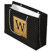 Elegant Black Gold Stylish Monogram Script Groot Cadeauzakje (Voorkant Gekanteld)