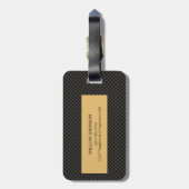 Elegant Black Gold Stylish Monogram Script Travel Bagagelabel (Achterkant verticaal)
