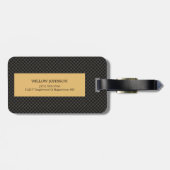 Elegant Black Gold Stylish Monogram Script Travel Bagagelabel (Achterkant horizontaal)