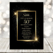 Elegant Black Gold Surprise 50ste verjaardagsfeest Kaart