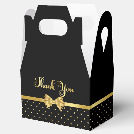 Elegant Black & Gold Surprise verjaardagsfeestje Bedankdoosjes (Geopend)