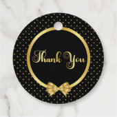 Elegant Black & Gold Surprise verjaardagsfeestje Bedankjes Labels (Achterkant)