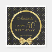 Elegant Black & Gold Surprise verjaardagsfeestje Servet (Voorkant)