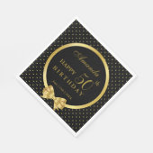 Elegant Black & Gold Surprise verjaardagsfeestje Servet (Hoek)