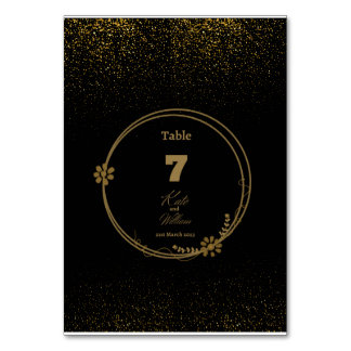 Elegant Black & Gold Table Kaart