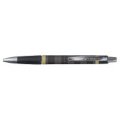 Elegant Black Gold Tartan Pset Monogram Pen (Achterkant)