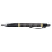 Elegant Black Gold Tartan Pset Monogram Pen (Bodem)