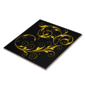Elegant Black & Gold Tegeltje (Zijkant)