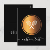 Elegant Black Gold Tennis-racks toevoegen aangepas Briefkaart (Voorkant / Achterkant)