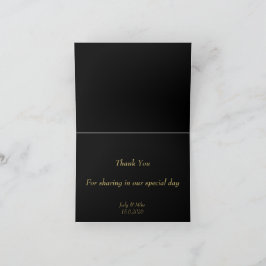 Elegant Black & Gold Than You card Bedankkaart