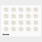 Elegant Black Gold Thank You Sticker (Vel)