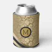 Elegant Black & Gold Tones Floral Dammaskers Blikjeskoeler (Blikje Voorkant)