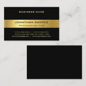 Elegant Black Gold Trendy Luxury Sjabloon Modern Visitekaartje (Voorkant / Achterkant)
