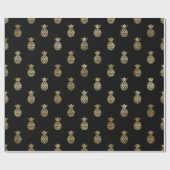 Elegant Black Gold Tropische anananasappels van af Cadeaupapier (Vlak)