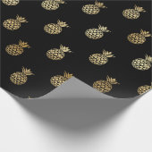 Elegant Black Gold Tropische anananasappels van af Cadeaupapier (Hoek)