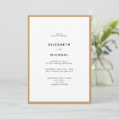 Elegant Black & Gold Typography Wedding Invitation Kaart (Staand voorkant)
