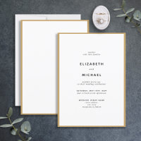 Elegant Black & Gold Typography Wedding Invitation
