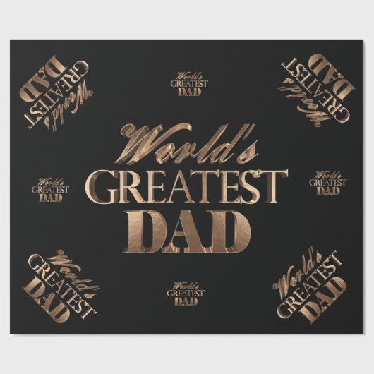 Elegant Black Gold Typography World's grootste pap Cadeaupapier (Vlak)
